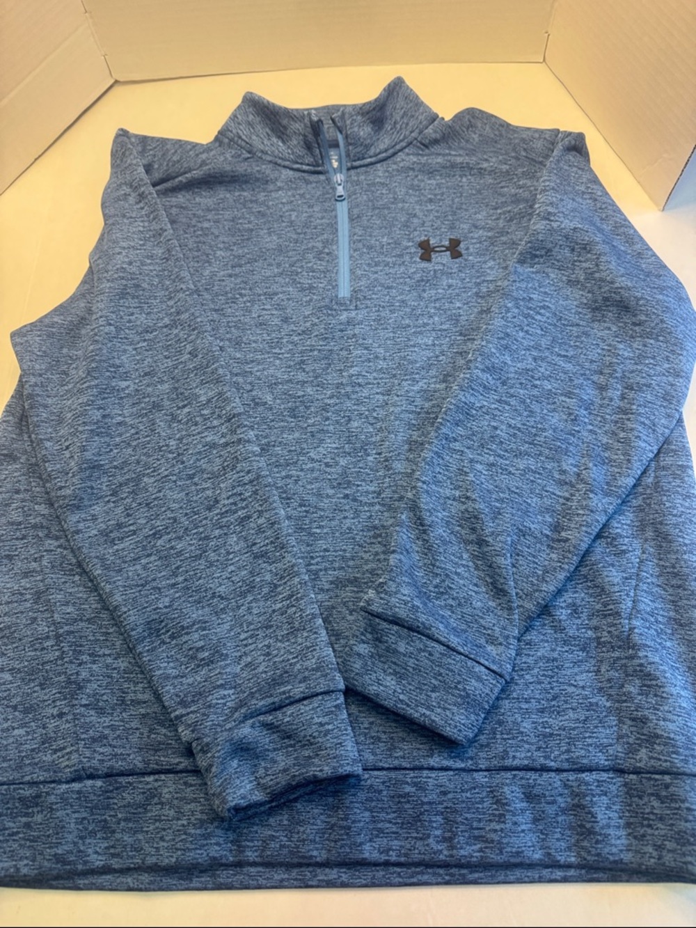 Mens Under Armour Heathered Blue 1/4 Zip Pullover
